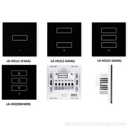 Light switch remote control touch panel Wifi smart switch for smart home system